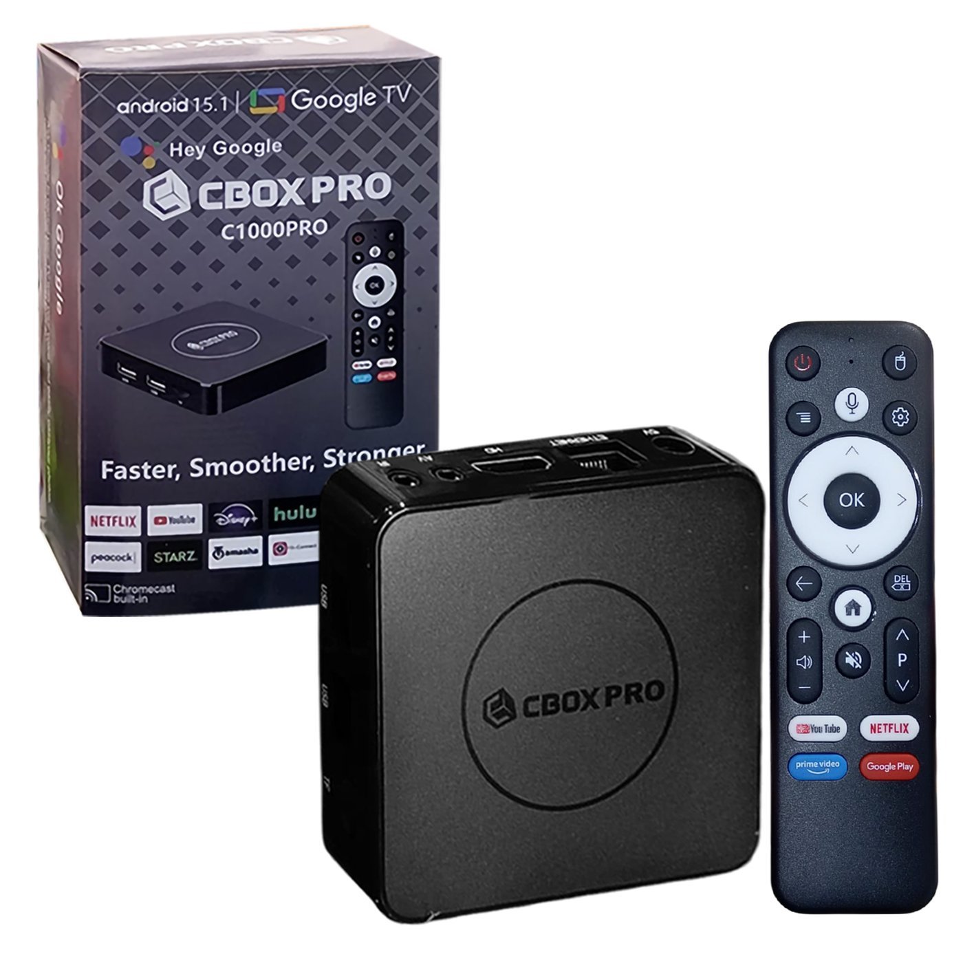 CBox C1000 Pro 4K Android TV Box with Google TV, Voice Remote & Chromecast Built-in (2GB/16GB) - Image 2
