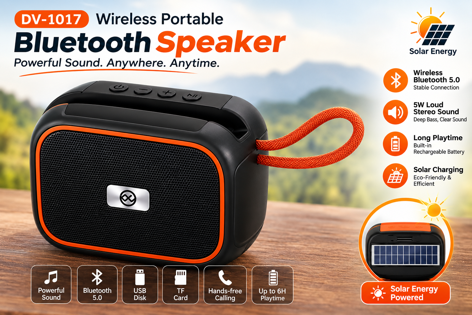 DV-1017 Wireless Portable Bluetooth Speaker - Image 4